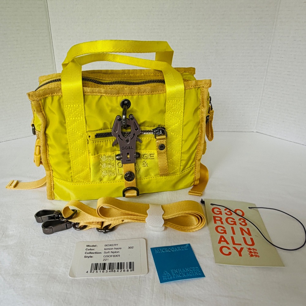 George Gina & Lucy Boxery Bag Womens Small Lemon Yellow Good Nylon Crossbody